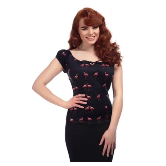 NWT Collectif Lorena Winter Flamingo Top - Picture 8 of 9